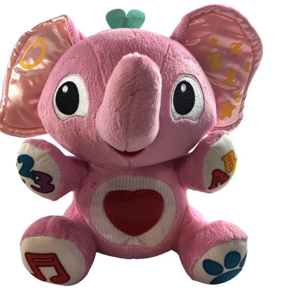 Little Tikes Interactive Plush Pink Elephant Talking Seven Different Talk Button - Picture 1 of 10